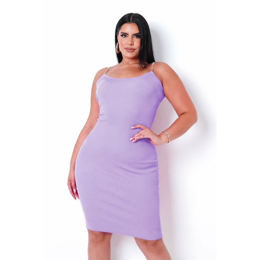 NEW Plus Size Beautiful Gold Strap Lavender Dress